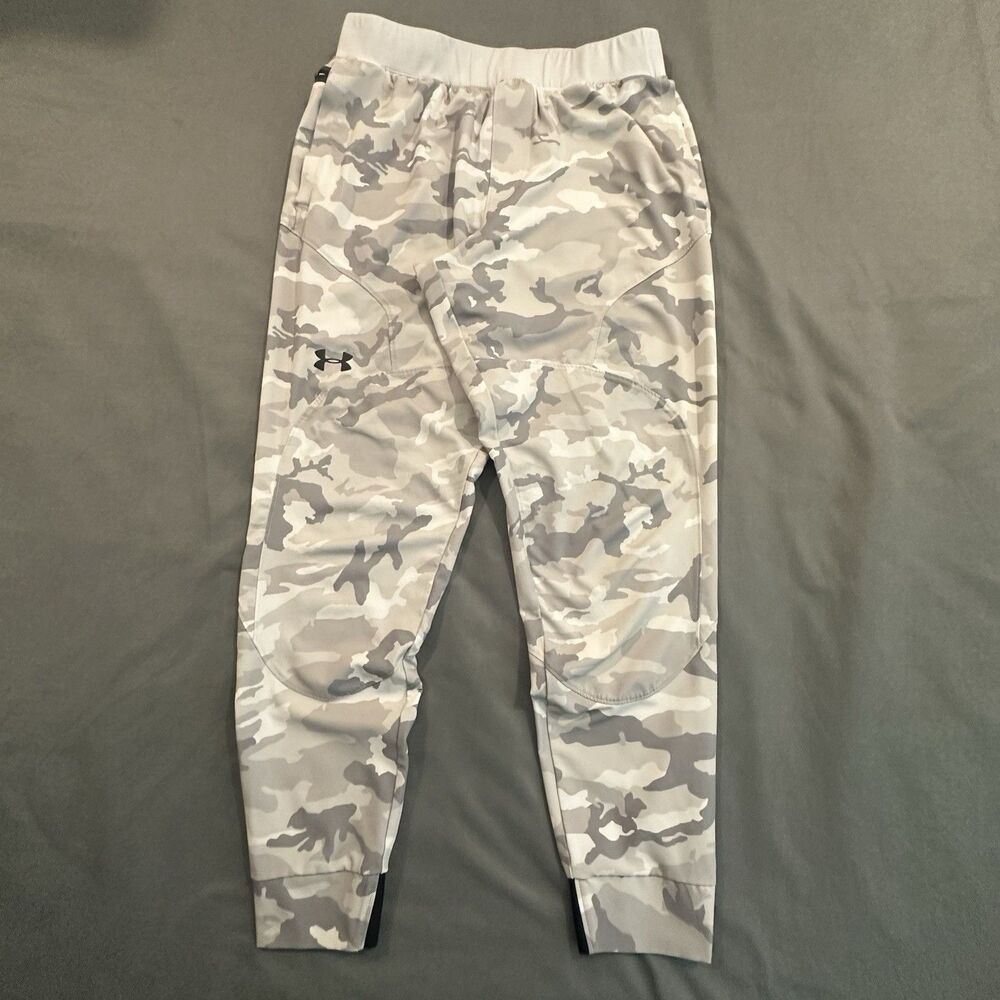 Under Armour Unstoppable Joggers Woven White Camo Mens L Fitted Gym Running